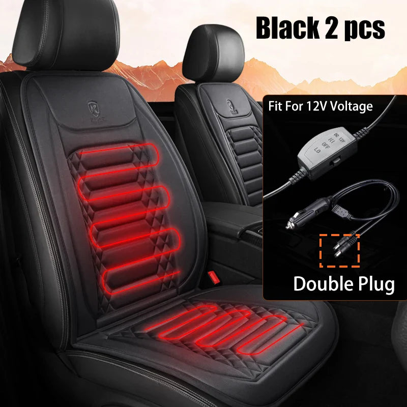 1/2pcs Winter Heated Car Seat Cover 12V Heating Warmer Car Seat Cushion Auto Universal Car Seat Protector Cloak Cover Pads Set