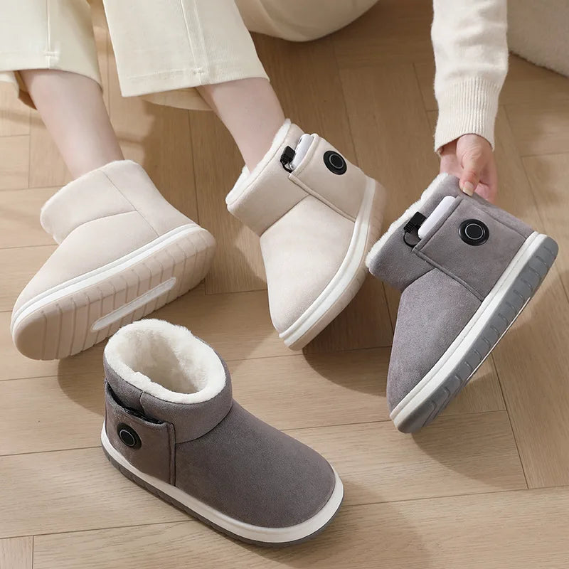 Electric Heating Shoes Rechargeable Foot Warmer USB Quick Heat Shoes Temperature Regulating Cotton Shoes Winter Home Warm Tools